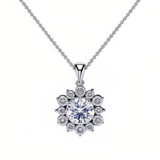 Bloom Halo Diamond Necklace